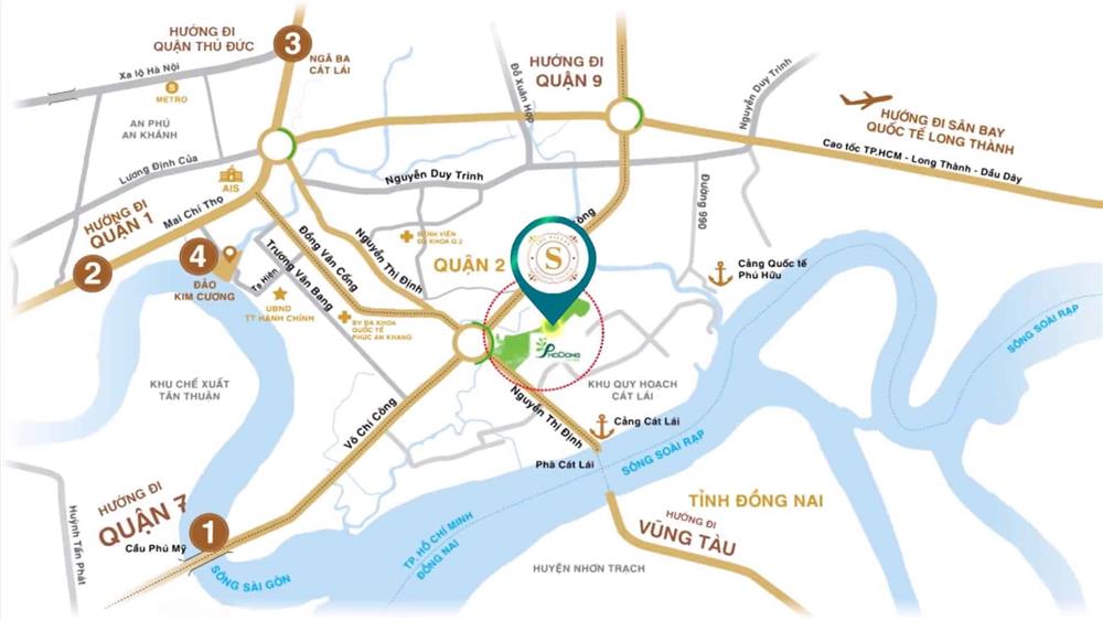 Vị trí Sol Villas tại khu Đông TP.HCM