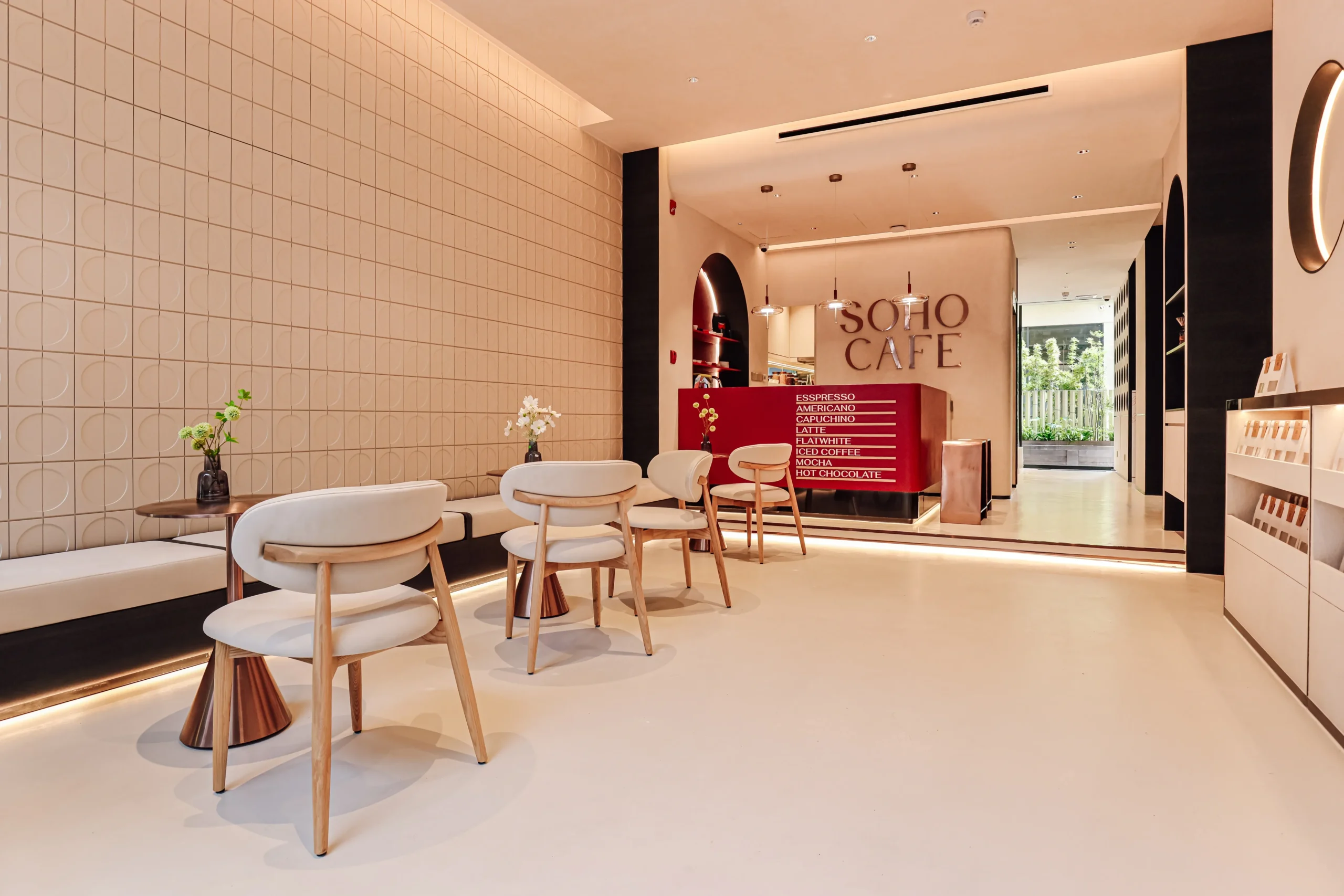 Không gian kinh doanh cà phê trong hình ảnh nhà mẫu SOHO The Global City