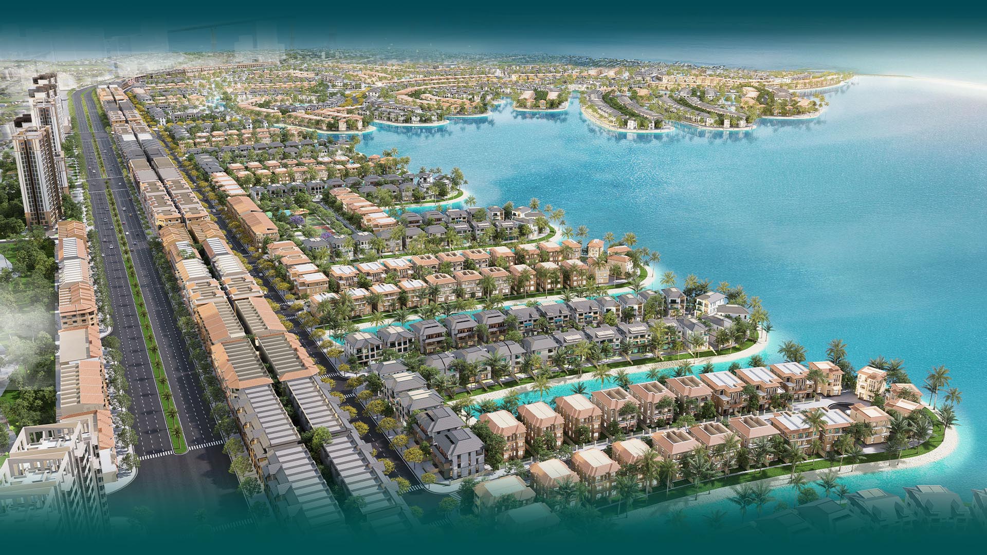 Phối cảnh Vịnh Ngọc The Green Bay thuộc Vinhomes Green Paradise ESG