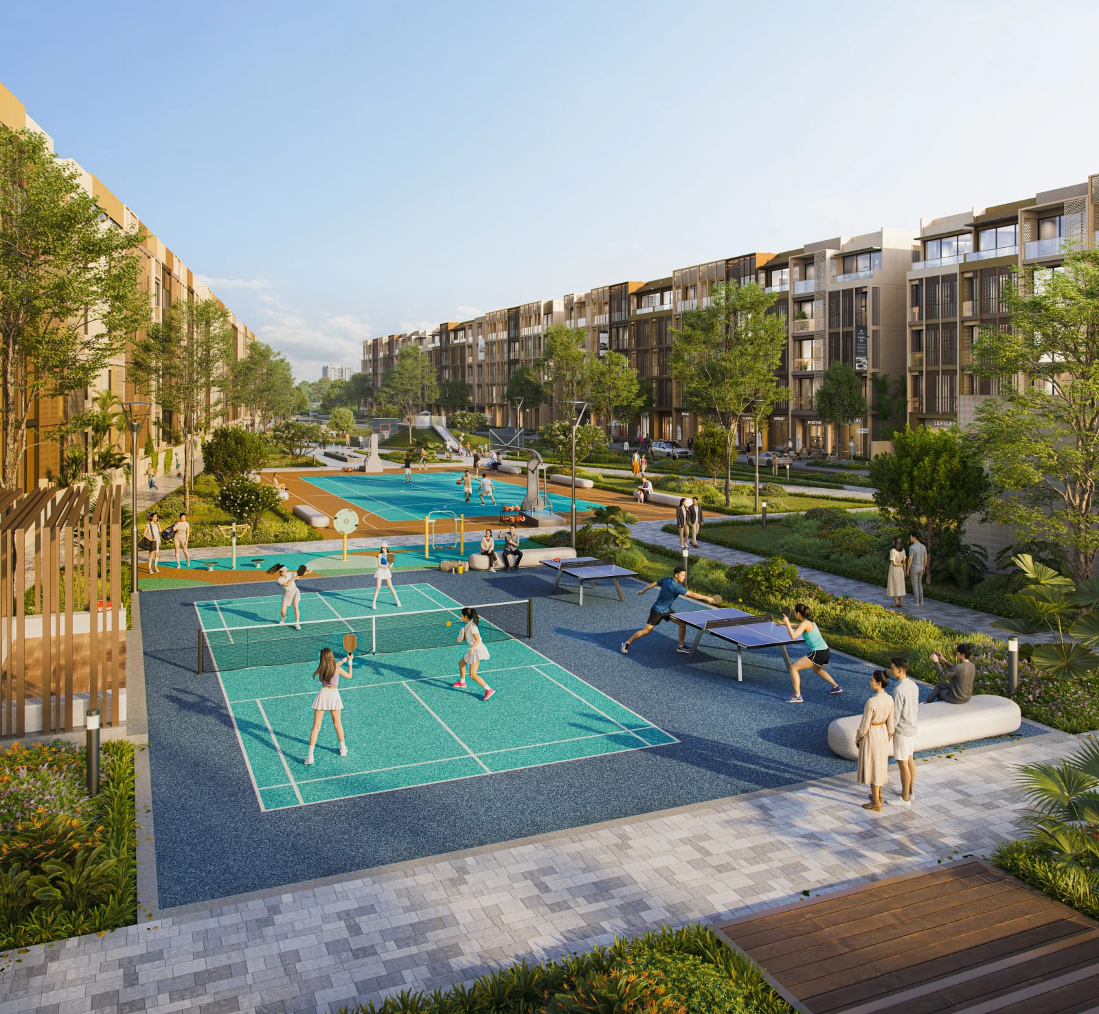 Phối cảnh không gian thể thao tại công viên nội khu SOHO The Global City
