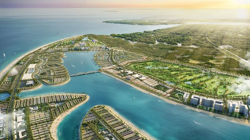 Phối cảnh tổng thể Vinhomes Green Paradise Cần Giờ với không gian mặt nước
