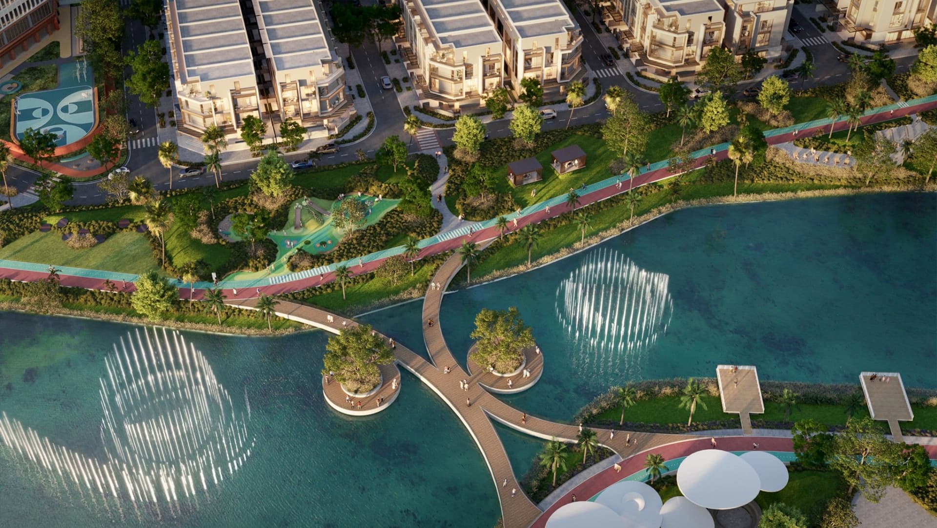 Phối cảnh công viên Fountain tại bán đảo Sola