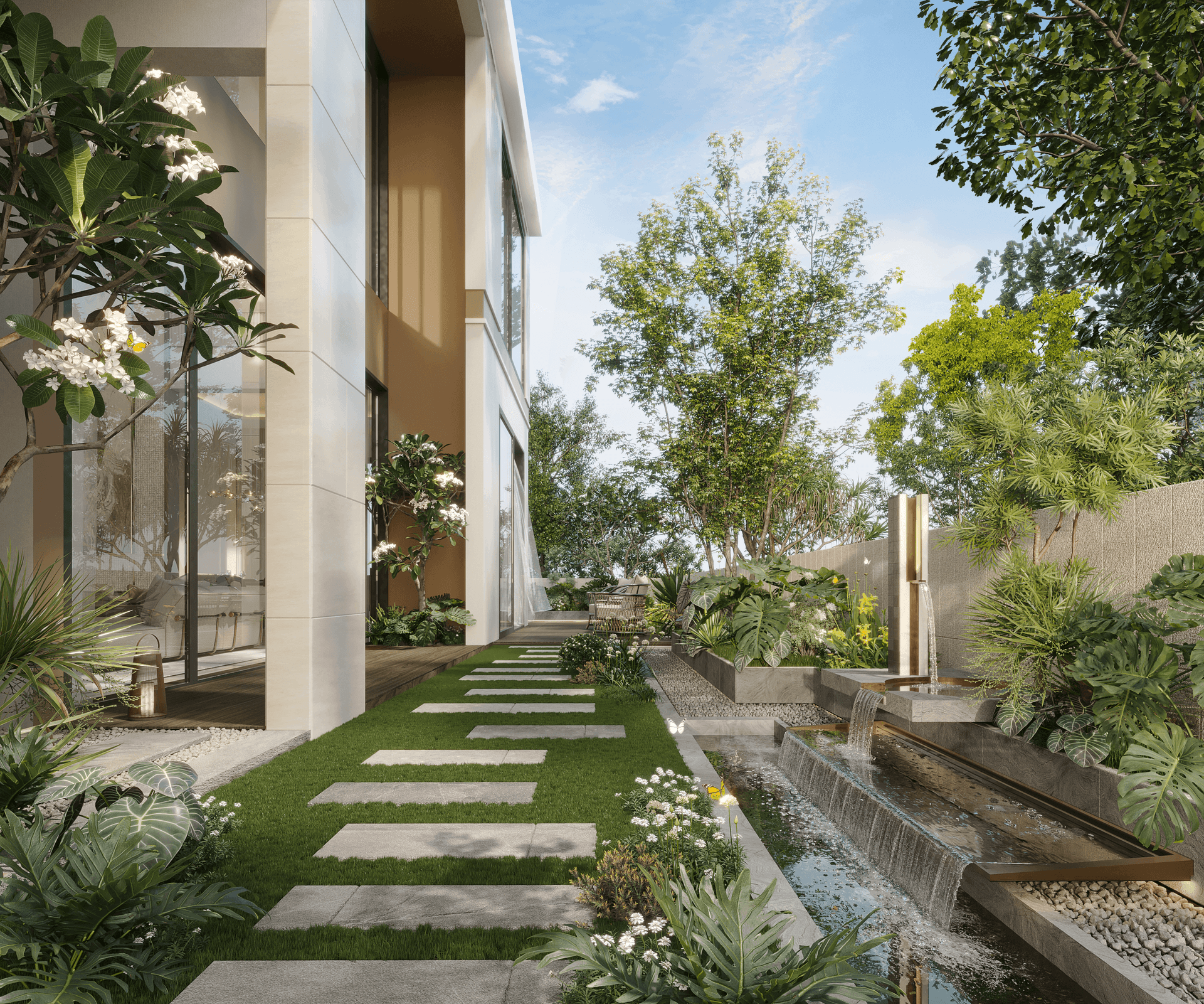 Phối cảnh sân vườn SOLA gợi ý trải nghiệm sống riêng tư