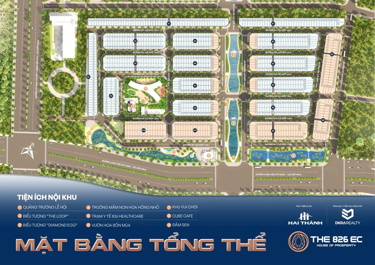 Mặt bằng tổng thể dự án The 826 EC gồm nhà phố và shophouse