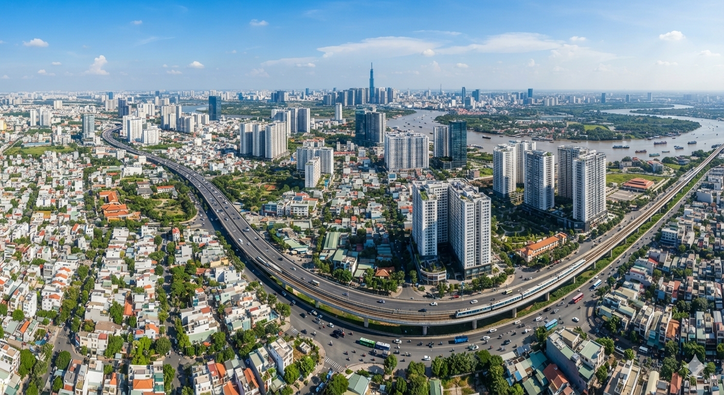 Toàn cảnh đô thị TP Thủ Đức và khu Đông TP.HCM